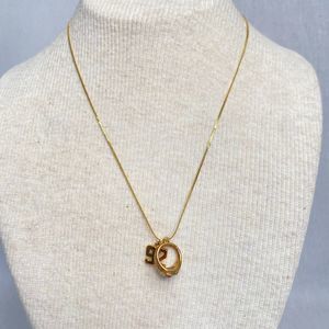Class Of 1992 Pendant Necklace Gold Tone Tiny Cobra Chain School Ring 92 Pendant